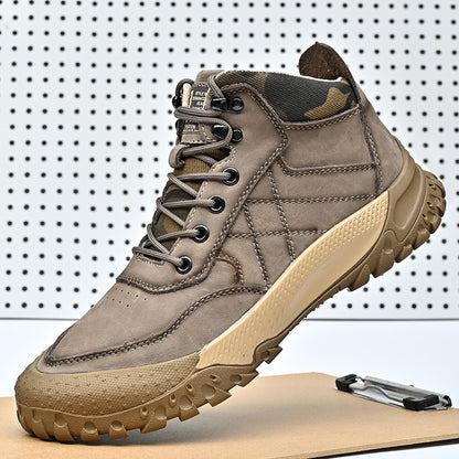 Men's Genuine Leather Hiking Shoes High-Top Outdoor Martin Boots & Trendy Footwear | 2319