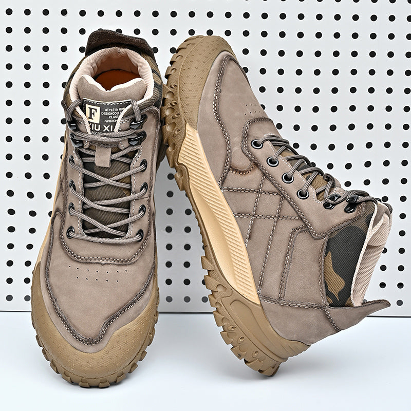 Herren-Wanderschuhe aus echtem Leder, High-Top-Outdoor-Martin-Stiefel und trendiges Schuhwerk | 2319 