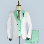 Herrenanzug, 3-teilig, maßgeschneidert, zweifarbig, für den Bräutigam, Hochzeit, Slim Fit, Blazer, Jacke, Weste, Hose, Smoking | LR908 