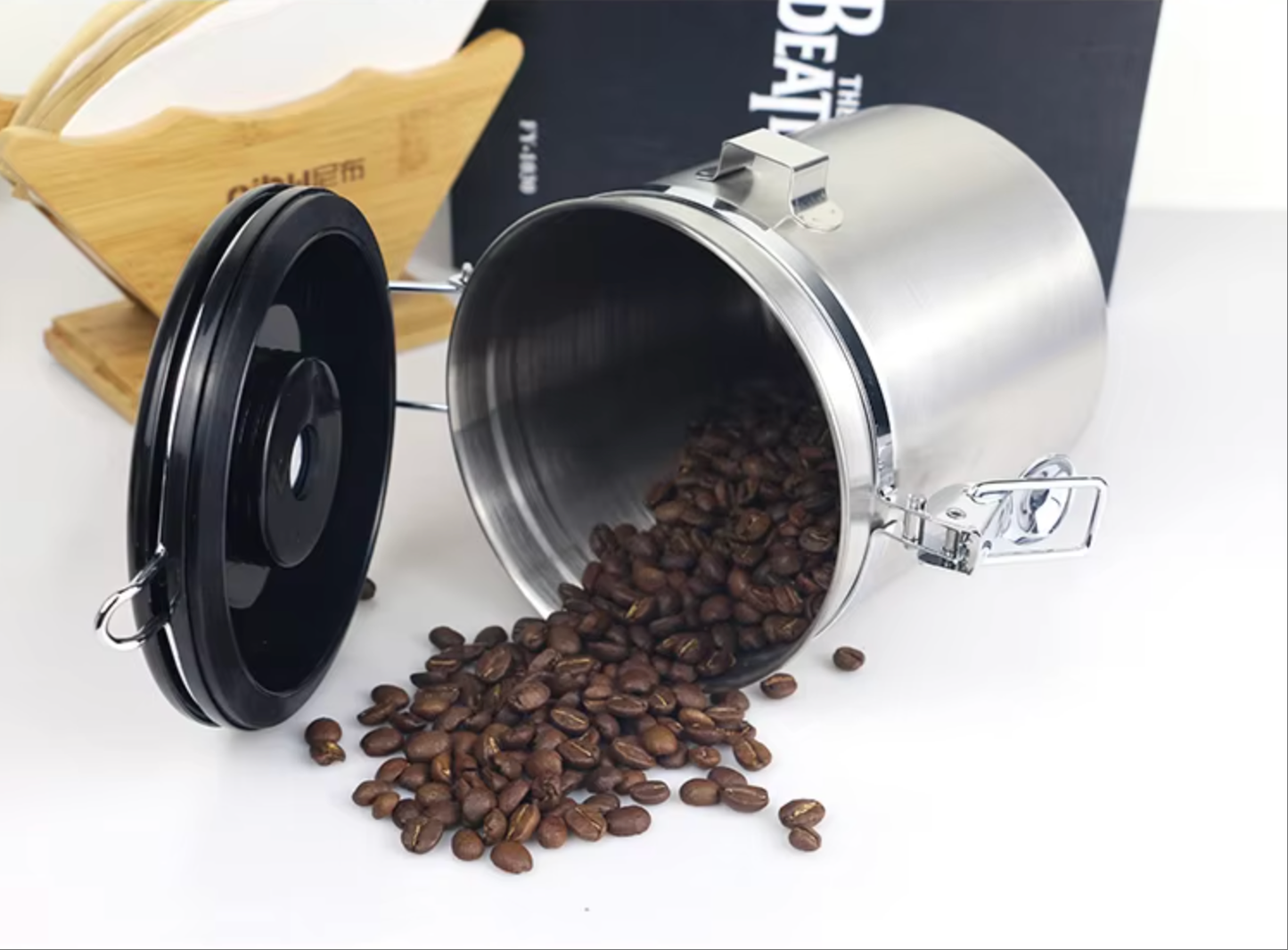 Kaffeedose aus Edelstahl – Luftdichte Aufbewahrung mit CO₂-Ventil und Datumsanzeige (1,5 l / 1,8 l) | NB-MFG 