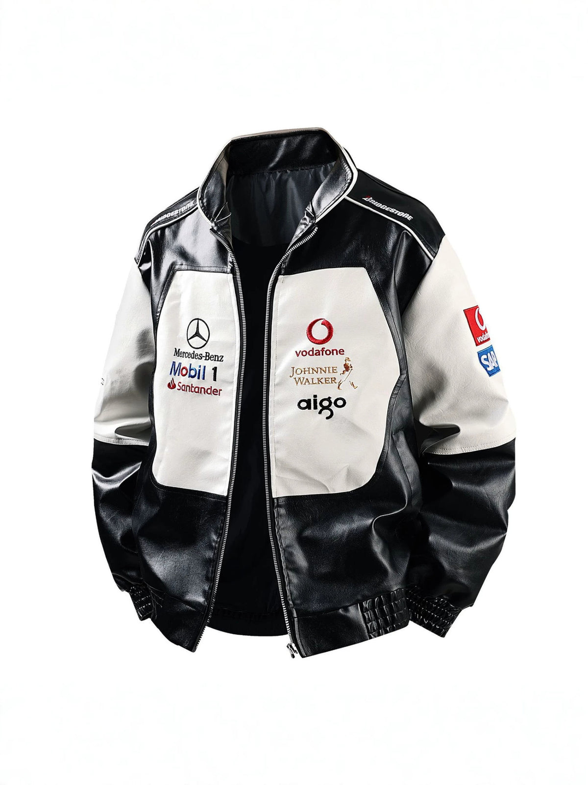 Polaris F1 Racing Jacket | Full Embroidered Premium PU Leather Coat | Unisex Moto Streetwear for Autumn & Winter