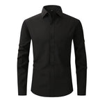Herren Elastizität Formelles Hemd Langarm Hochzeit Slim Fit Bügelfreie Hemden Top | W7 