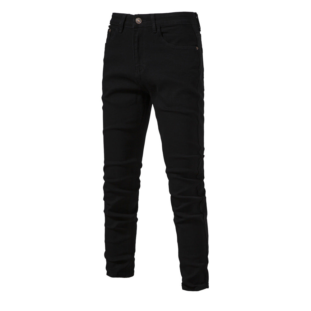 Pantalon en jean pour homme, décontracté, automne, pantalon extensible, déchiré, skinny | ZH10 