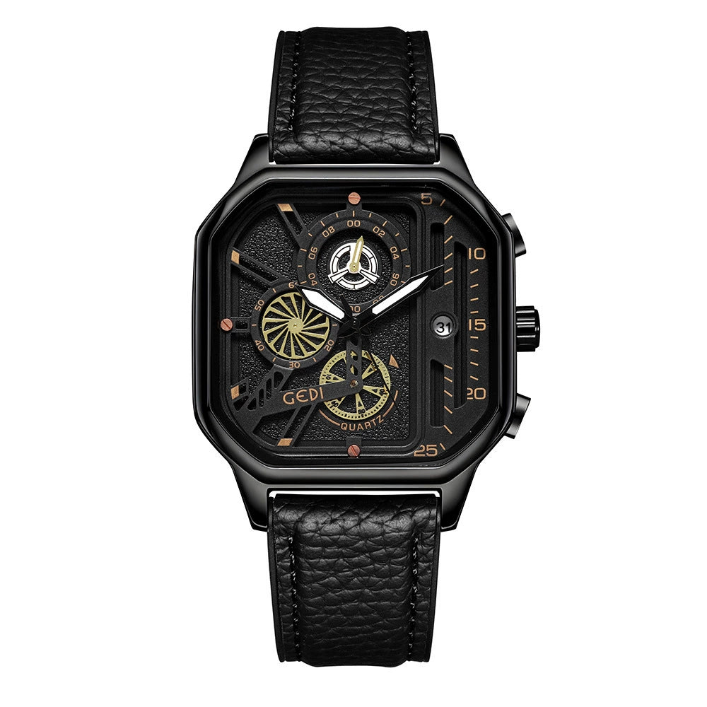 Premium Sense Square Herrenuhr Modischer Quarz-Timer, Business &amp; Wasserdichte Quarzuhr | 51103