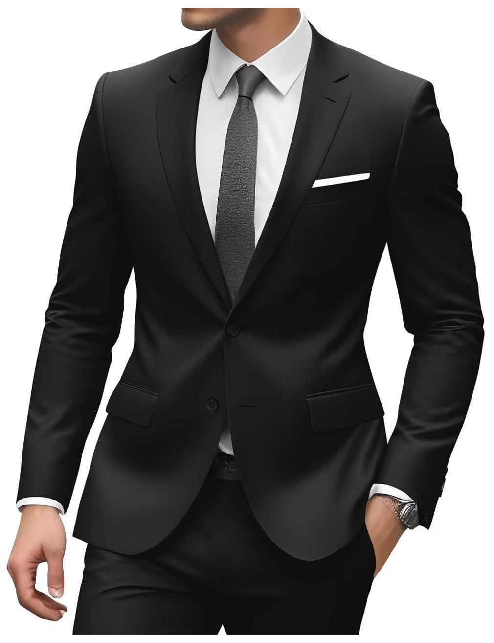3-teiliger Herrenanzug mit Kragen für Hochzeitsfeiern und formelle Smokings, Jacke mit Hose, Weste, Anzug-Sets | 701 