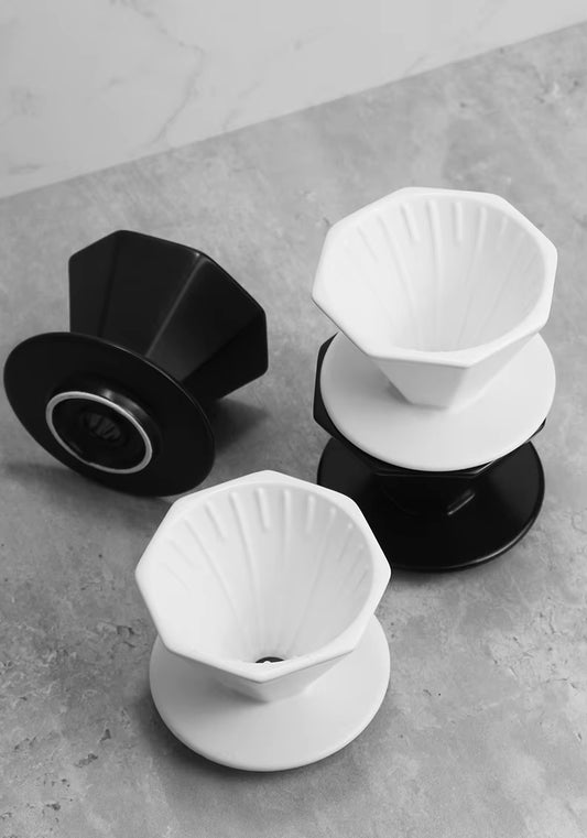 Achteckiger Keramik-Kaffeefilter – 1–2 &amp; 1–4 Tassen Pour Over Filterkegel UK | NB-0804 