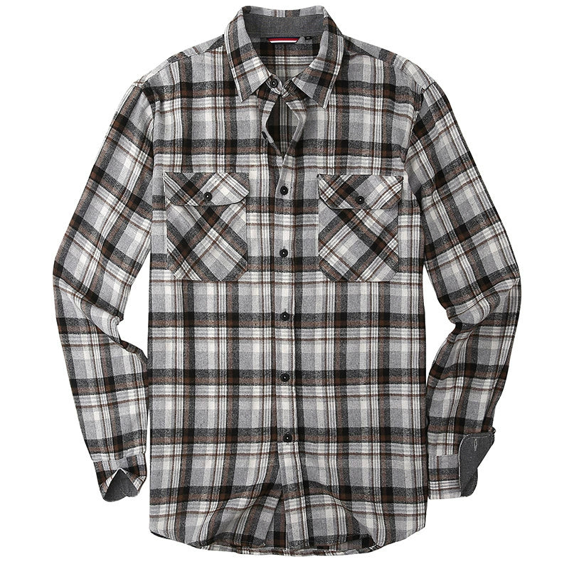 Men's Plaid Flannel Grinding Warm Shirt – European & American Casual Style | flr