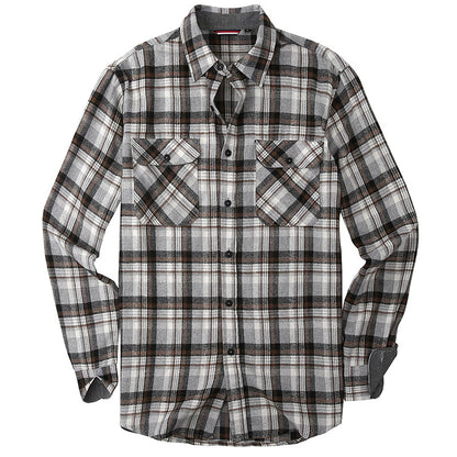 Men's Plaid Flannel Grinding Warm Shirt – European & American Casual Style | flr