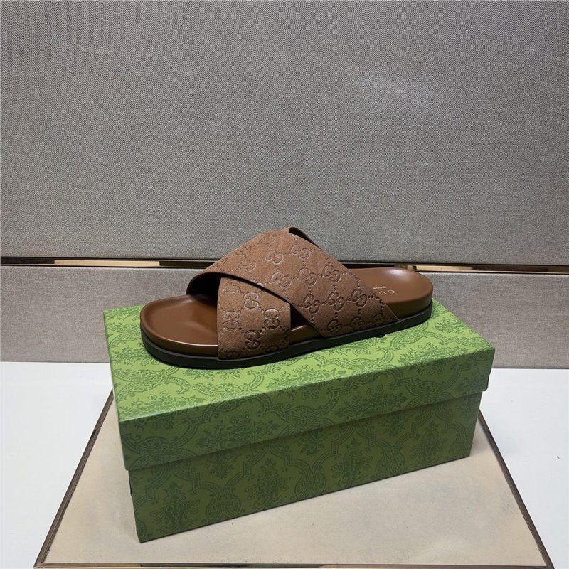 Men‘s Genuine Leather Slide Sandals | Summer Outdoor Casual Flip Flops | Anti-Slip Beach & Streetwear Sandals | 3001