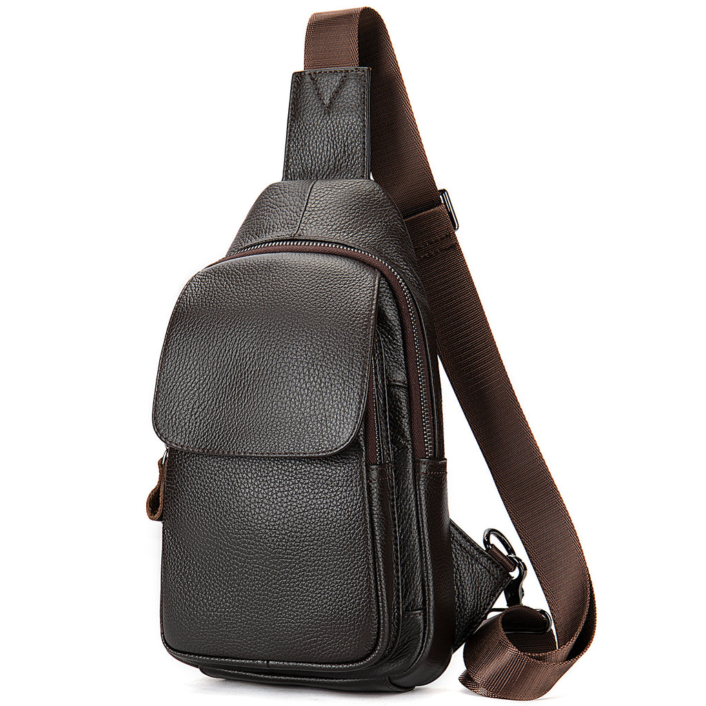 Premium Umhängetasche aus echtem Rindsleder für stilvolles und funktionales Tragen | 7589 