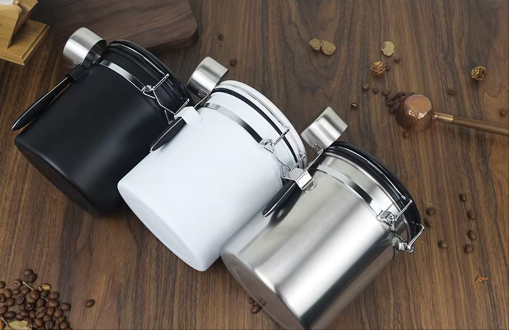 Kaffeedose aus Edelstahl – Luftdichte Aufbewahrung mit CO₂-Ventil und Datumsanzeige (1,5 l / 1,8 l) | NB-MFG 