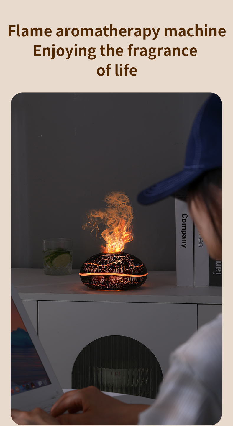 Aromatherapie-Diffusor mit realistischem Flammeneffekt – 7-farbiger LED-Luftbefeuchter mit USB-Stromversorgung für Zuhause, Büro und Schlafzimmer | SD13 