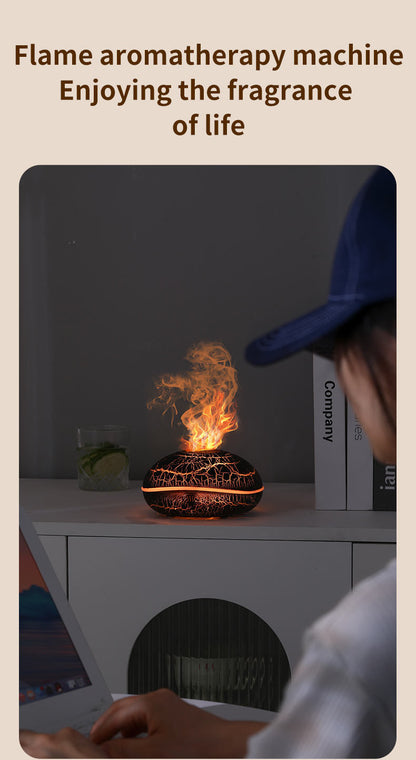 Aromatherapie-Diffusor mit realistischem Flammeneffekt – 7-farbiger LED-Luftbefeuchter mit USB-Stromversorgung für Zuhause, Büro und Schlafzimmer | SD13 
