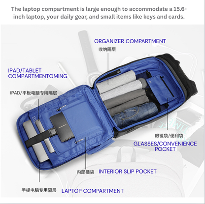 Kingsons KS3149W Diebstahlsicherer Business-Rucksack – USB, TSA-Schloss, wasserdicht | KS3149W 