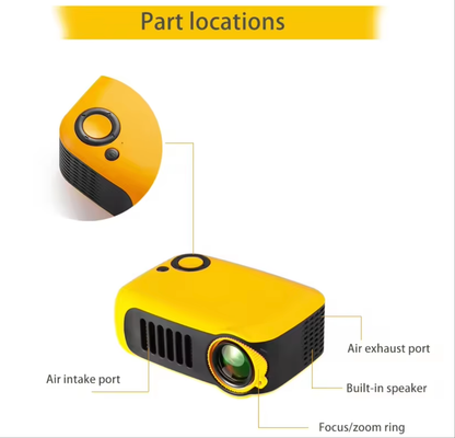 TRANSJEE Mini-Projektor – Tragbares intelligentes LED-Heimkino, mobiler Bildschirm im Taschenformat, LED-Projektor für Filme und Spiele | A2000 