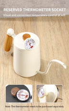 Pour Over Kaffeekessel – 600 ml Edelstahl-Handtropfkessel mit Holzgriff UK | NB-ZT2020 