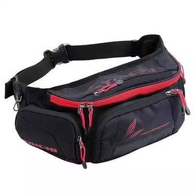 Waterproof Motorcycle Waist Bag | Motocross Race Belt Bag with Rain Cover Rider's Outdoor Crossbody Pack