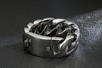 Dickes Herrenarmband aus Titanstahl, glänzend und dominant, Modeschmuck, trendiges Stückarmband | KB31778-D 