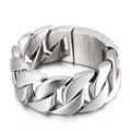 Dickes Herrenarmband aus Titanstahl, glänzend und dominant, Modeschmuck, trendiges Stückarmband | KB31778-D 