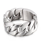 Dickes Herrenarmband aus Titanstahl, glänzend und dominant, Modeschmuck, trendiges Stückarmband | KB31778-D 