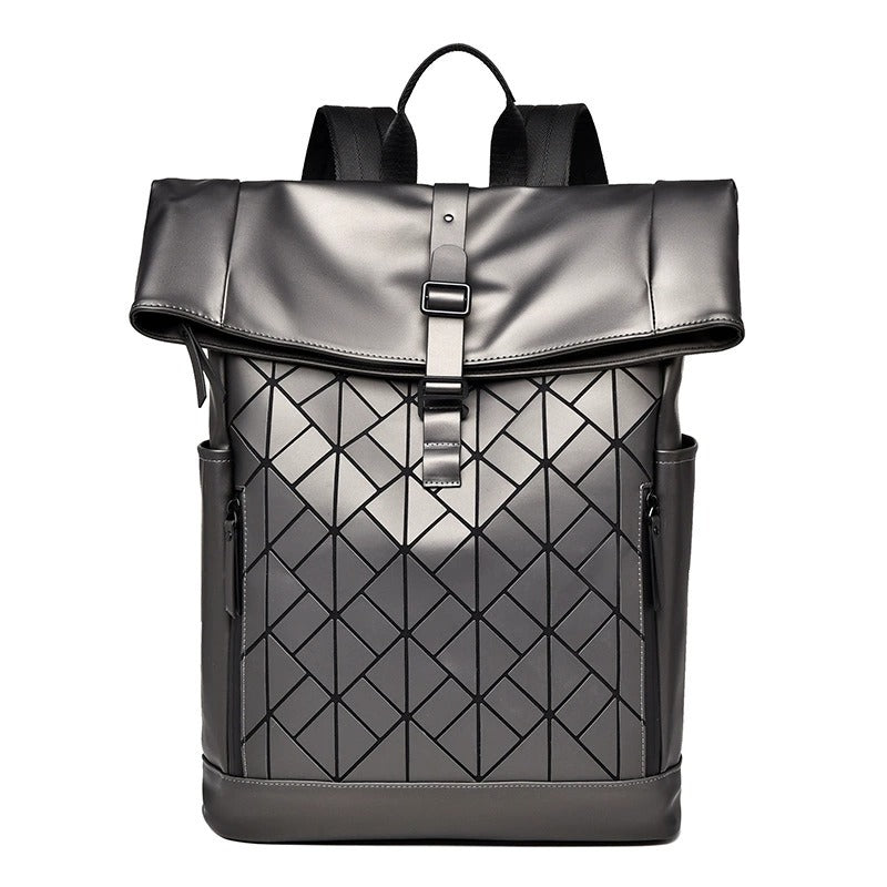 OMASKA Reflective Geometric Backpack – Wasserdichte, trendige 14-Zoll-Laptoptasche | 8605 