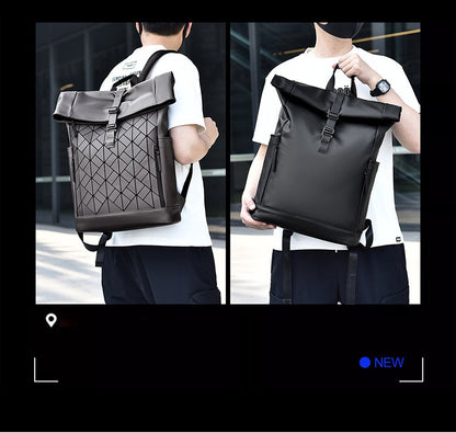 OMASKA Reflective Geometric Backpack – Wasserdichte, trendige 14-Zoll-Laptoptasche | 8605 