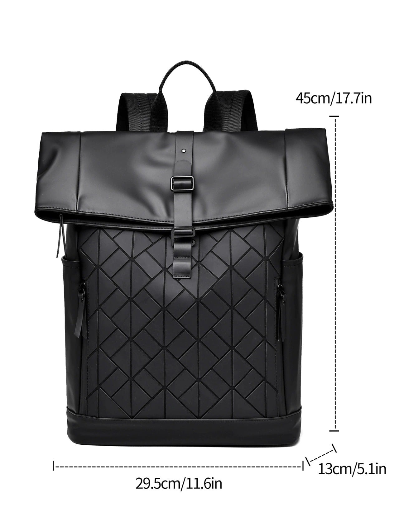 OMASKA Reflective Geometric Backpack – Wasserdichte, trendige 14-Zoll-Laptoptasche | 8605 