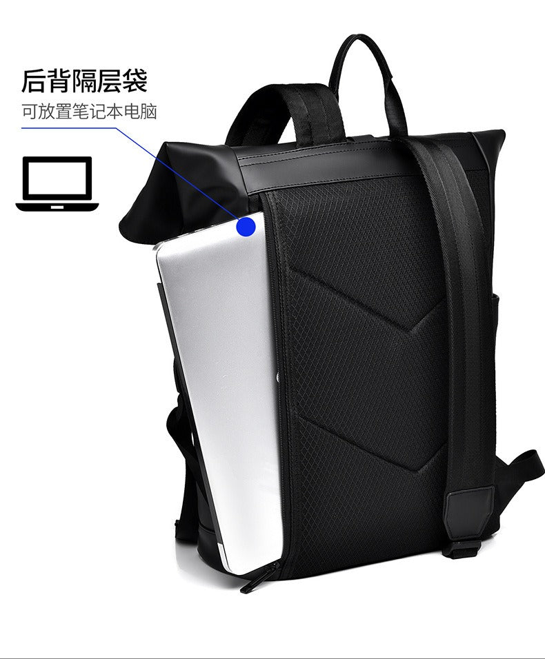 OMASKA Reflective Geometric Backpack – Wasserdichte, trendige 14-Zoll-Laptoptasche | 8605 