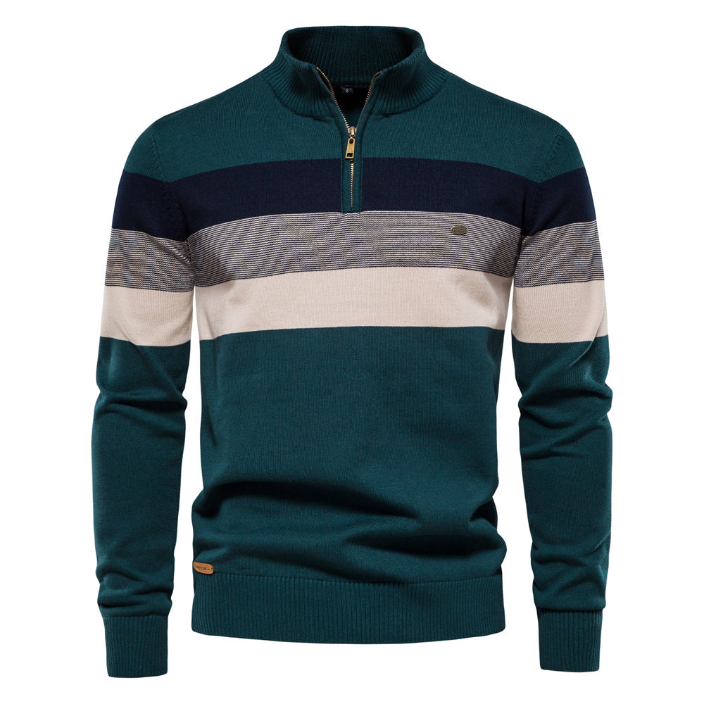 Herren Strickpullover mit Stehkragen und halbem Reißverschluss – Slim Fit Pullover für Herbst &amp; Winter | Y245 