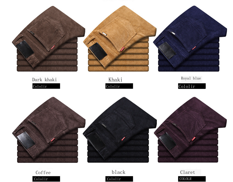 Herren Cordhose Straight Tube Slim Fit Jeans Elastische Businesshose Vielseitige Hose Lässige Dehnbare Bequeme Hose | 6686 