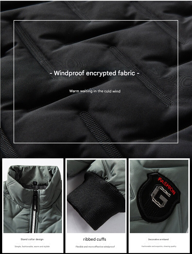 Herren-Bomberjacke – Lässiger, dicker, wattierter Slim-Fit-Mantel aus Baumwolle für ultimativen Komfort und Stil | 519 