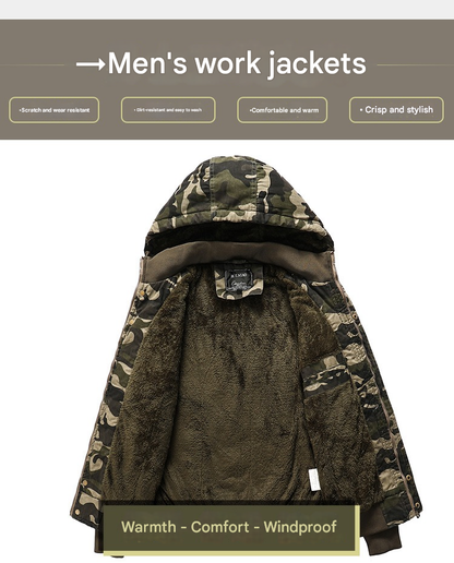 Western Size Down Army Military Camouflage Jersey Thick Winter Warm Puffer Hooded Jacket | K-7711