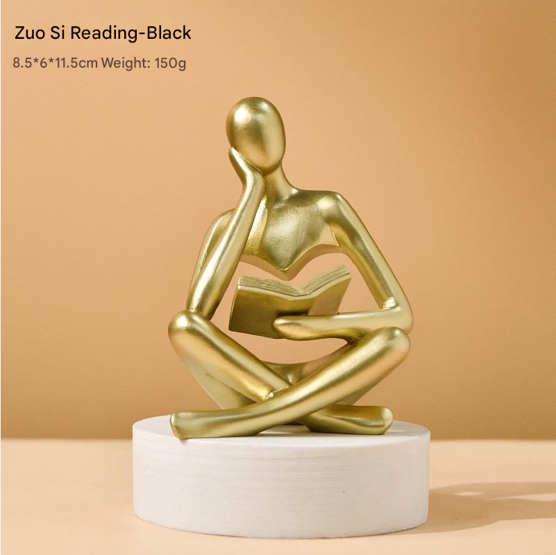Buchleser-Tischskulptur, modernes dekoratives Ornament für stilvolle Heimdekoration | BY230613 