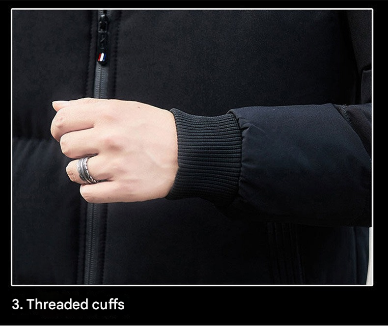 Dicke Winter-Daunenjacke für Herren – Warmer Baumwollmantel mit Stehkragen für europäische Winter 8668 