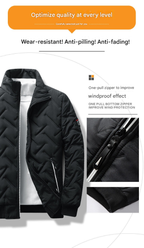 Herren-Bomberjacke – Lässiger, dicker, wattierter Slim-Fit-Mantel aus Baumwolle für ultimativen Komfort und Stil | 519 