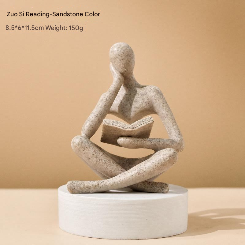 Buchleser-Tischskulptur, modernes dekoratives Ornament für stilvolle Heimdekoration | BY230613 