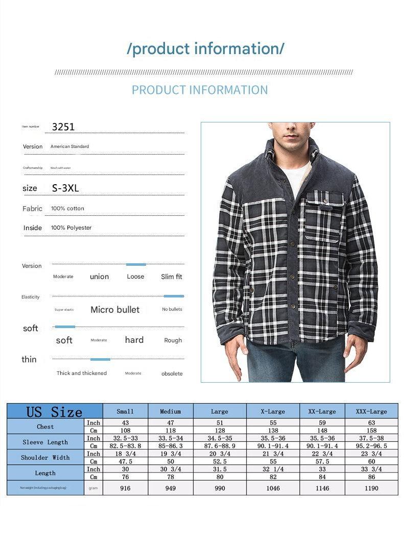 Herren Patchwork Cord Karo Hemd Jacke Übergröße Samtgefüttert Lässiges Winteroberteil | 3251 