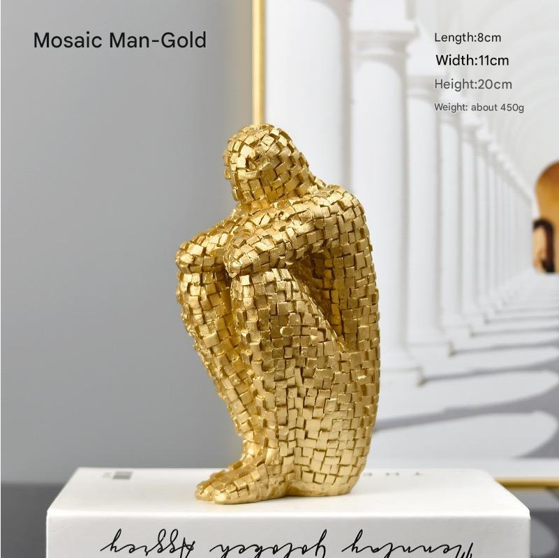 Moderne ästhetische Harzskulpturen, abstrakte denkende menschliche Figuren für Heimdekoration und Tischdekoration | MSK01 