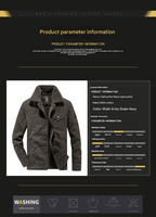 Herren Winter Kunstpelz Futter Baumwolle Mantel Casual Military Jacke | 3166 