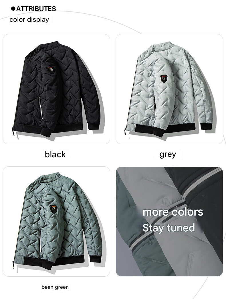 Herren-Bomberjacke – Lässiger, dicker, wattierter Slim-Fit-Mantel aus Baumwolle für ultimativen Komfort und Stil | 519 