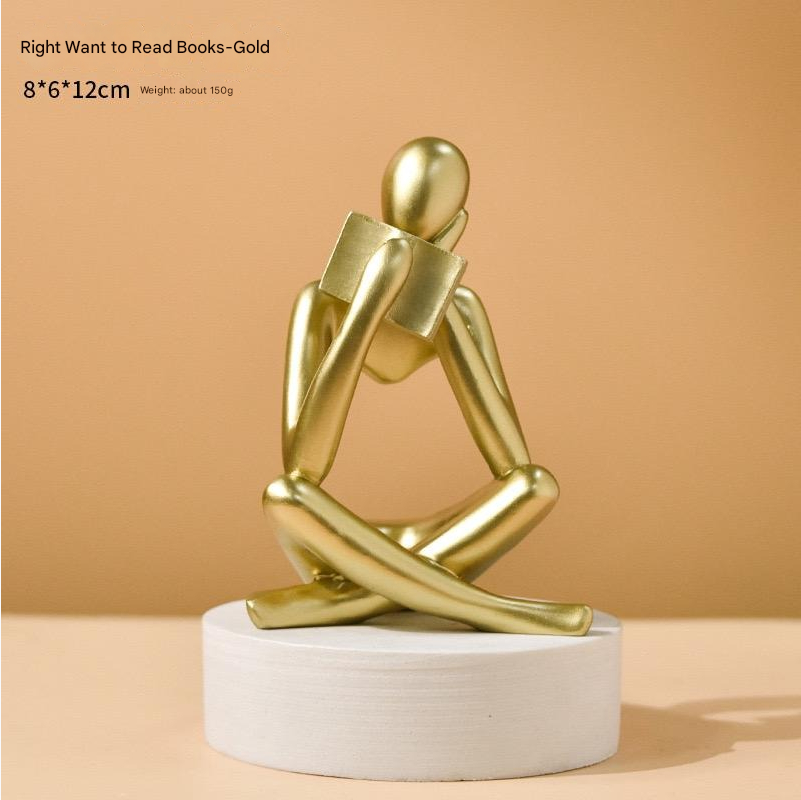 Buchleser-Tischskulptur, modernes dekoratives Ornament für stilvolle Heimdekoration | BY230613 