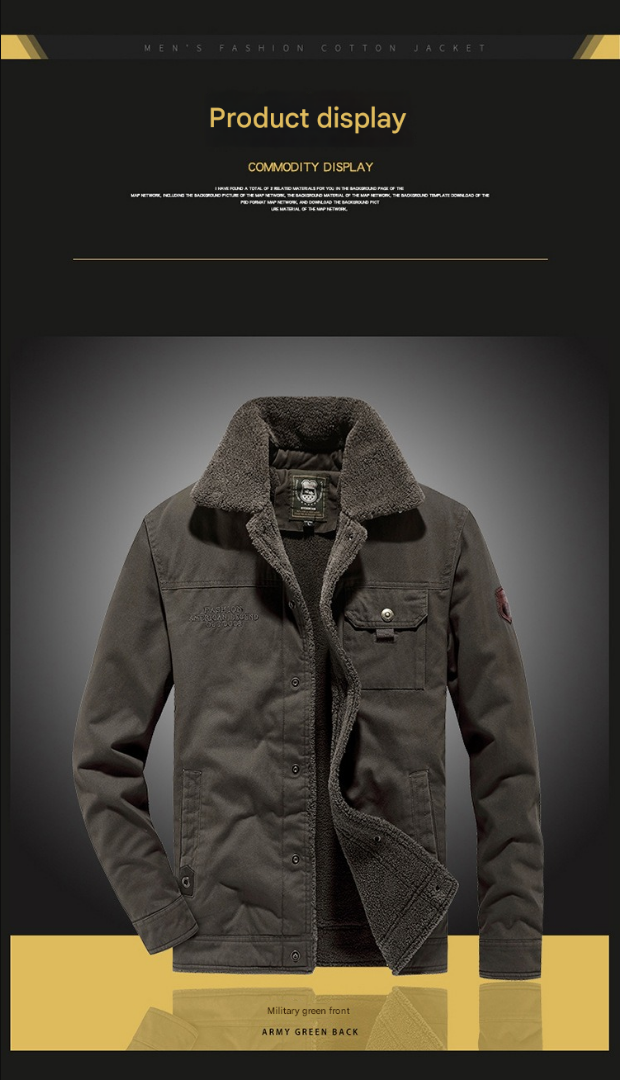 Herren Winter Kunstpelz Futter Baumwolle Mantel Casual Military Jacke | 3166 