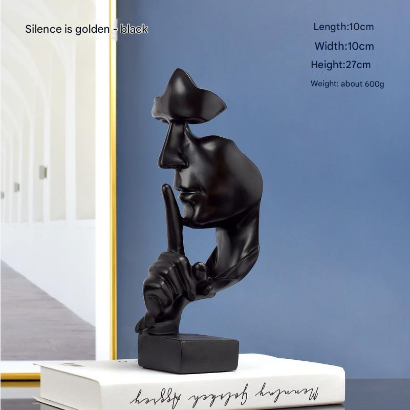 Resin Crafts Silence is Gold Elegante Büro- und Heimdekoration für Weinschränke und Schreibtische | CMSJ-W01 