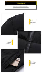 Dicke Winter-Daunenjacke für Herren – Warmer Baumwollmantel mit Stehkragen für europäische Winter 8668 