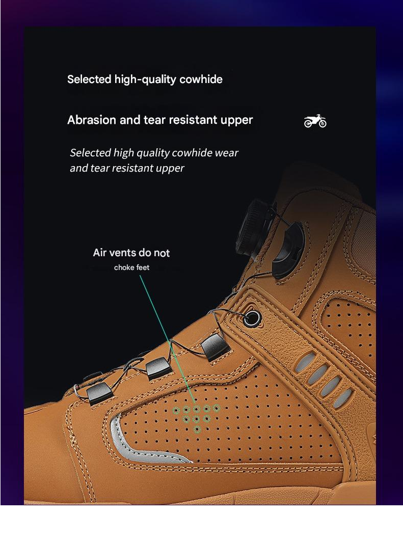 Atmungsaktive Motorradstiefel aus Leder, sturzsichere Straßenrenn- und Parkour-Reitschuhe | 229 