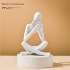 Buchleser-Tischskulptur, modernes dekoratives Ornament für stilvolle Heimdekoration | BY230613 