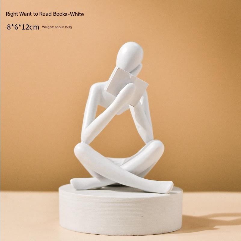 Buchleser-Tischskulptur, modernes dekoratives Ornament für stilvolle Heimdekoration | BY230613 