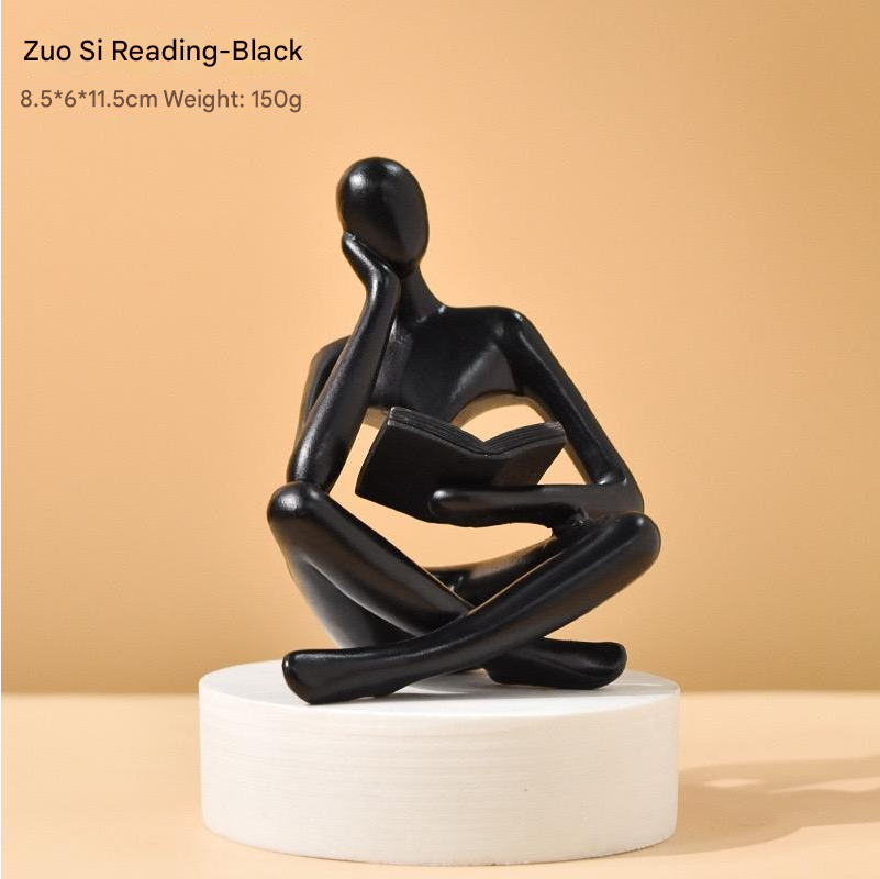 Buchleser-Tischskulptur, modernes dekoratives Ornament für stilvolle Heimdekoration | BY230613 