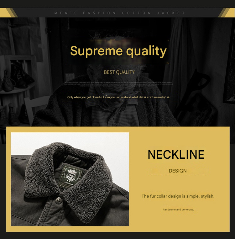 Herren Winter Kunstpelz Futter Baumwolle Mantel Casual Military Jacke | 3166 