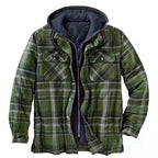 Herren-Flanelljacke mit Kapuze und Karomuster, leichte Thermo-Hemdjacke mit Reißverschluss für Herbst und Winter – gemütliche und weiche Oberbekleidung | SY0004 